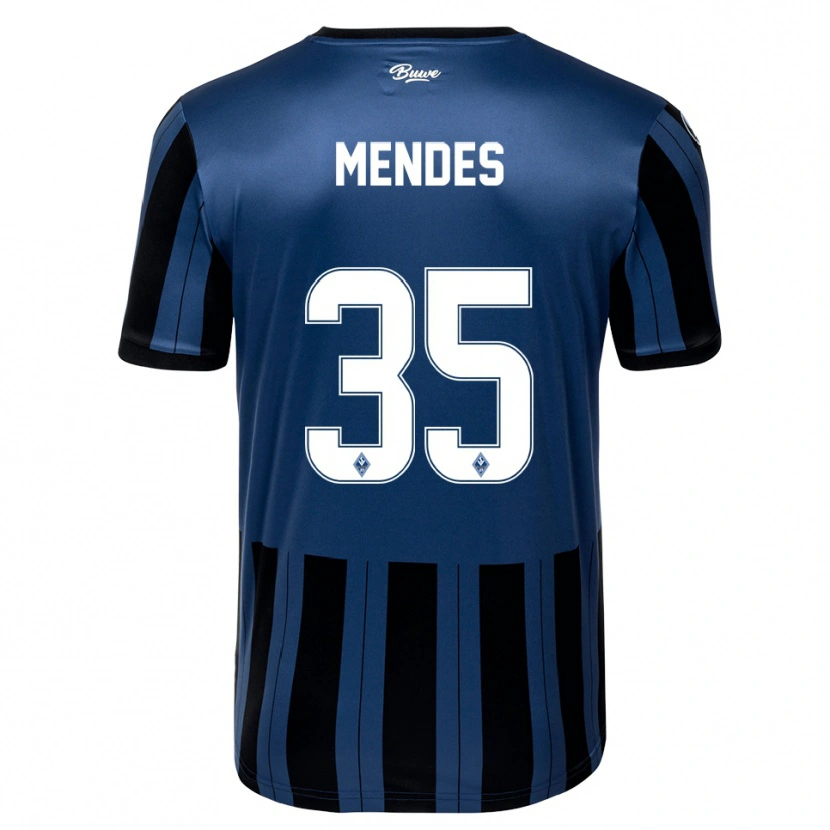 Danxen Dzieci Djayson Mendes #35 Niebiesko Szaro Czarny Domowa Koszulka 2025/26 Koszulki Klubowe