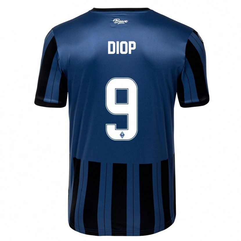 Danxen Dzieci Ambroise Diop #9 Niebiesko Szaro Czarny Domowa Koszulka 2025/26 Koszulki Klubowe