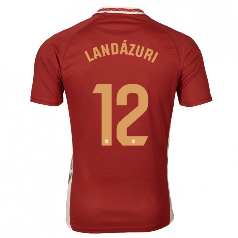 Danxen Dzieci Anthony Landázuri #12 Burgundowo Złoty Wyjazdowa Koszulka 2025/26 Koszulki Klubowe