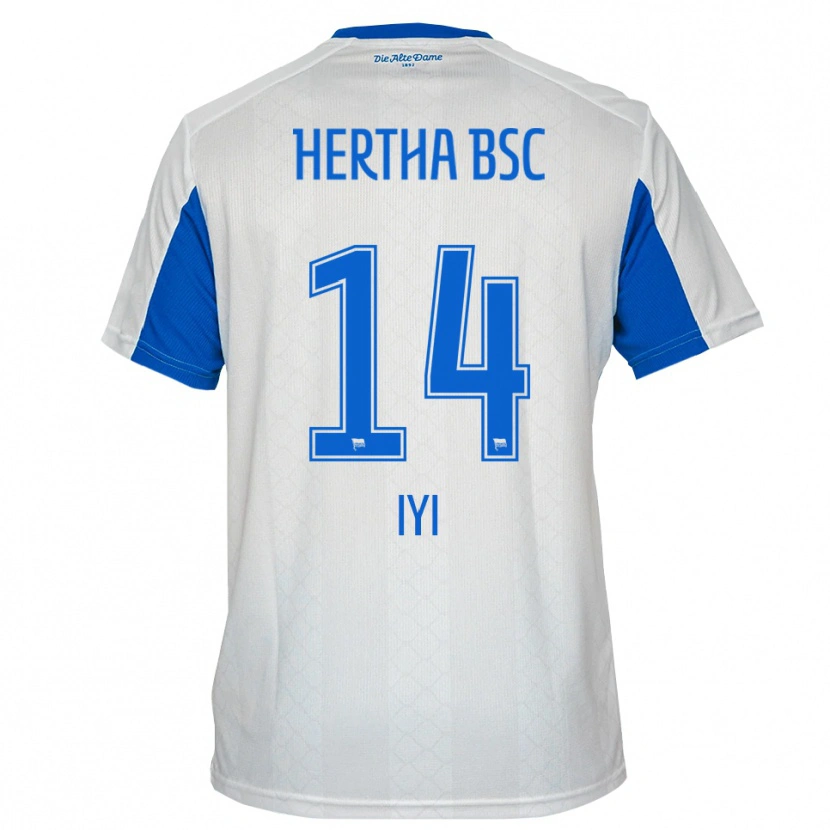 Danxen Dzieci Aisosa Iyi #14 Biało Niebieski Wyjazdowa Koszulka 2025/26 Koszulki Klubowe