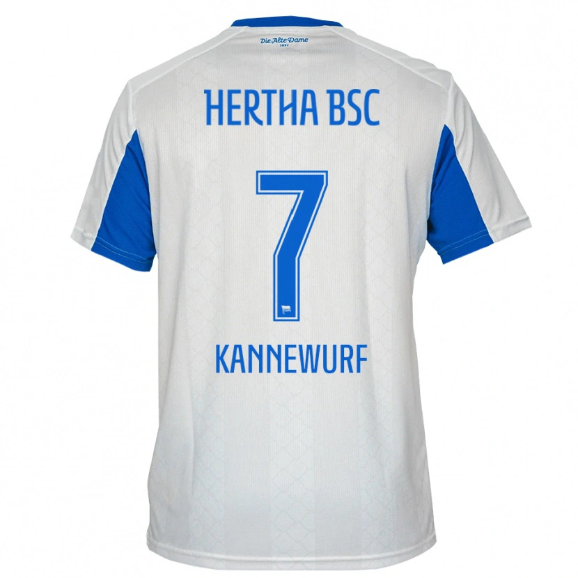 Danxen Dzieci Liam Kannewurf #7 Biało Niebieski Wyjazdowa Koszulka 2025/26 Koszulki Klubowe