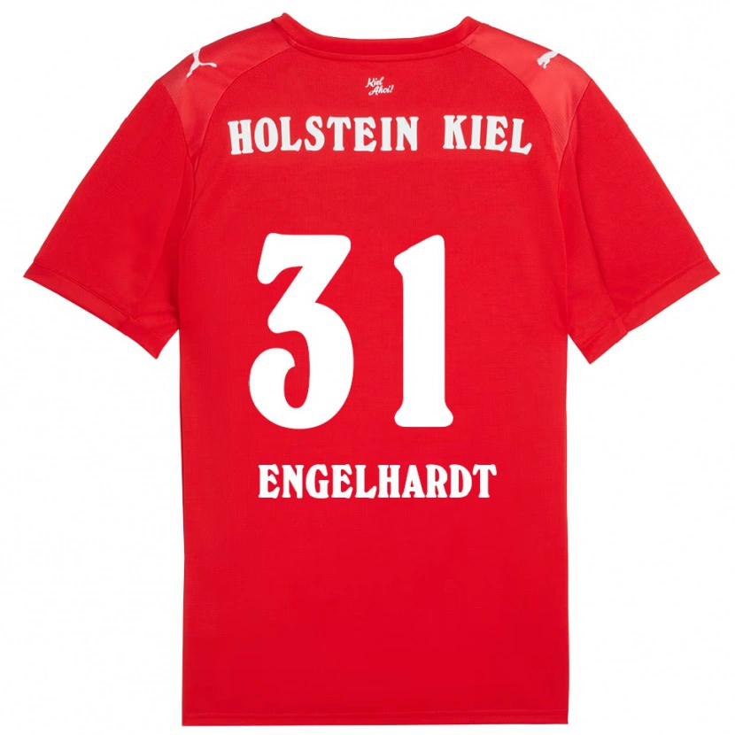 Danxen Dzieci Marcel Engelhardt #31 Czerwono Niebieski Wyjazdowa Koszulka 2025/26 Koszulki Klubowe