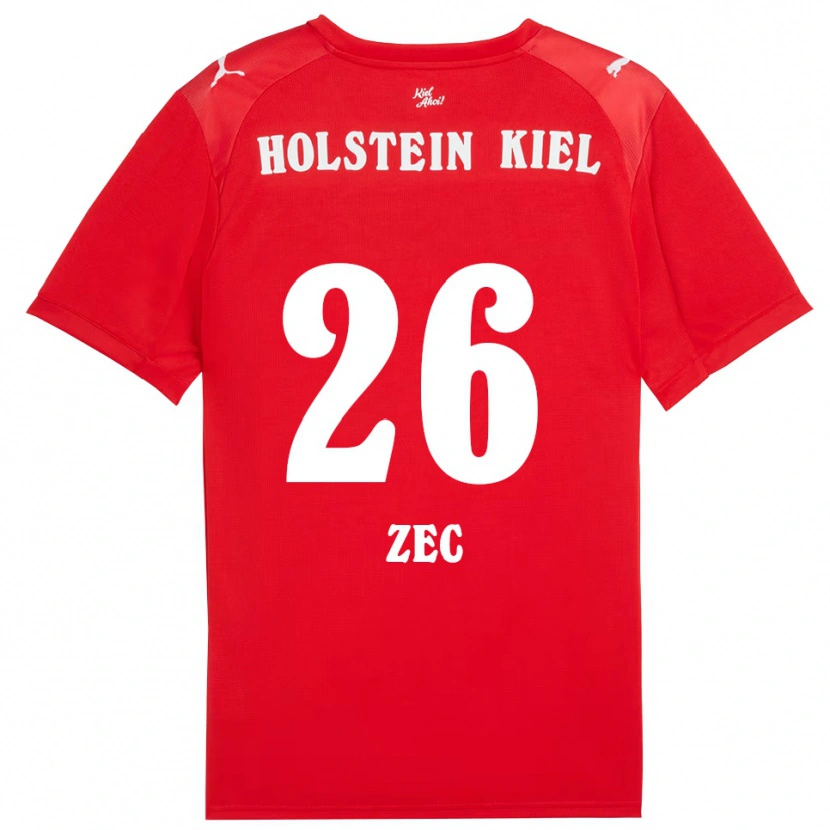 Danxen Dzieci David Zec #26 Czerwono Niebieski Wyjazdowa Koszulka 2025/26 Koszulki Klubowe