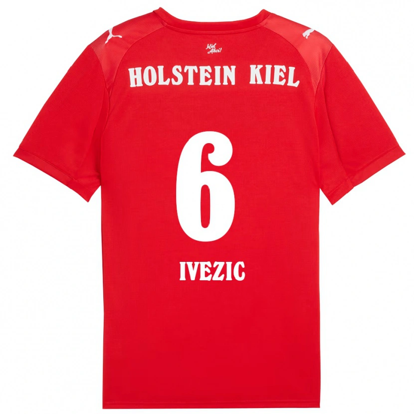 Danxen Dzieci Marko Ivezic #6 Czerwono Niebieski Wyjazdowa Koszulka 2025/26 Koszulki Klubowe