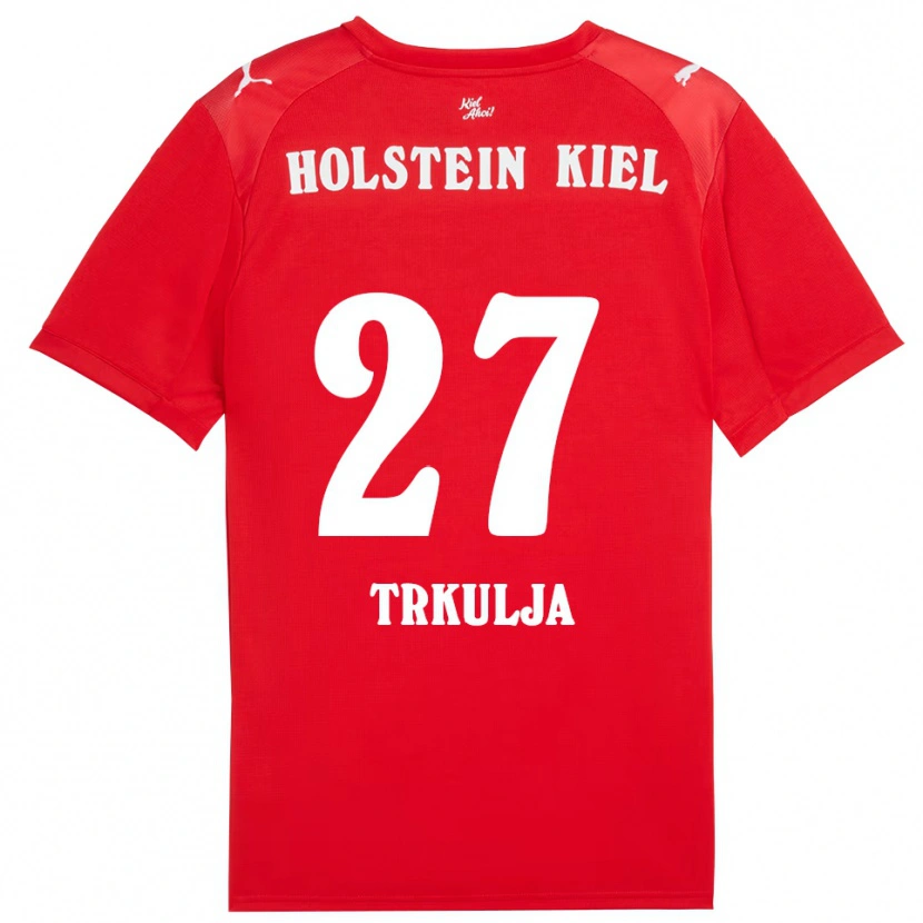 Danxen Dzieci Mihailo Trkulja #27 Czerwono Niebieski Wyjazdowa Koszulka 2025/26 Koszulki Klubowe