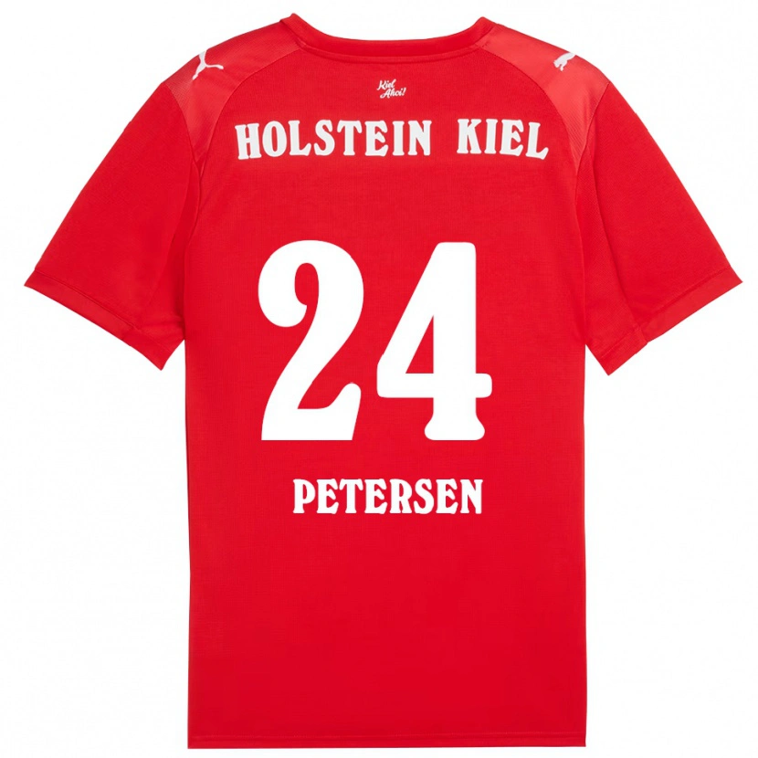 Danxen Dzieci Malte Petersen #24 Czerwono Niebieski Wyjazdowa Koszulka 2025/26 Koszulki Klubowe