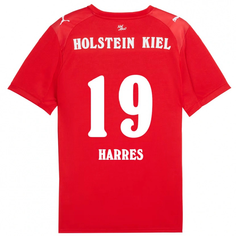Danxen Dzieci Phil Harres #19 Czerwono Niebieski Wyjazdowa Koszulka 2025/26 Koszulki Klubowe