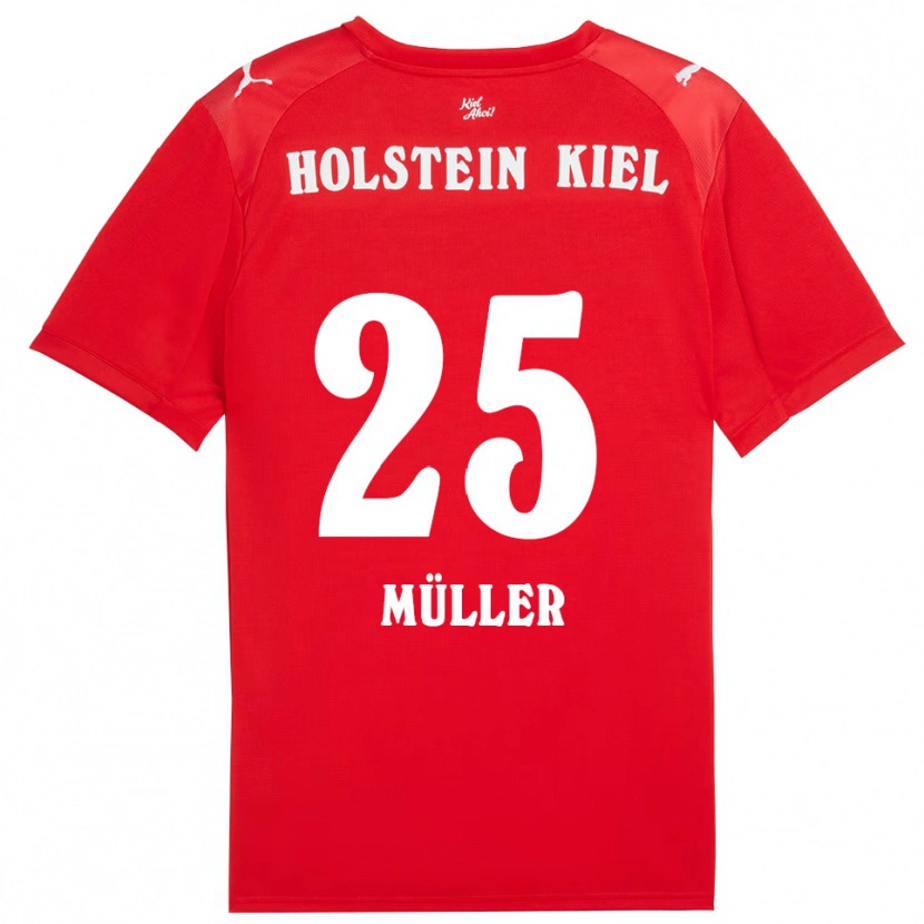 Danxen Dzieci Marcus Müller #25 Czerwono Niebieski Wyjazdowa Koszulka 2025/26 Koszulki Klubowe