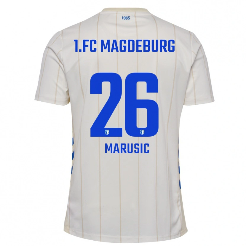 Danxen Dzieci Aleksa Marusic #26 Biało Niebieski Wyjazdowa Koszulka 2025/26 Koszulki Klubowe