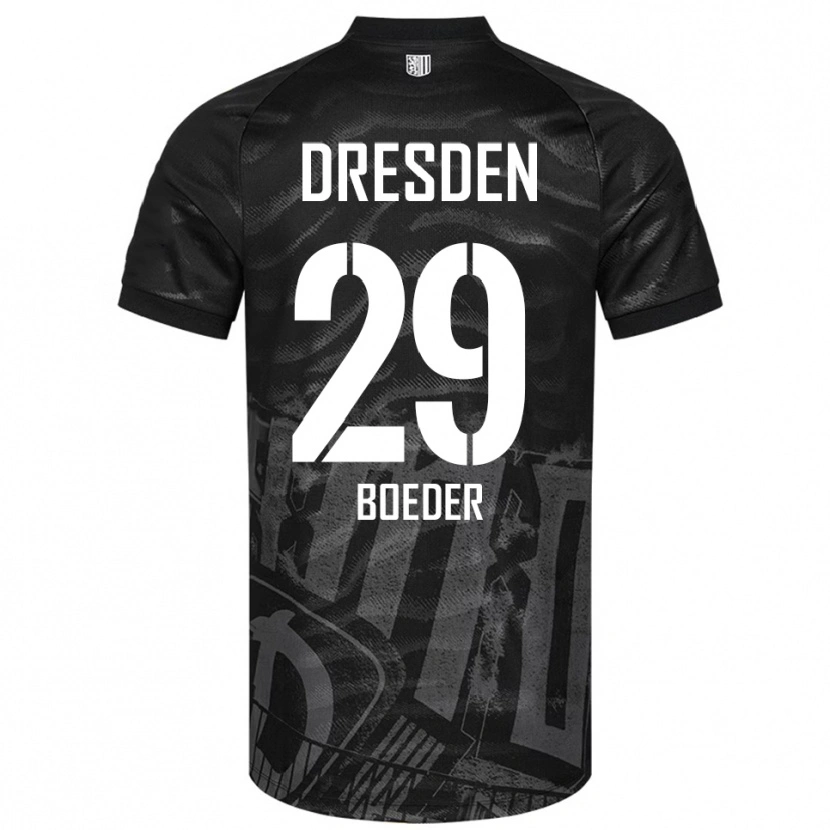 Danxen Dzieci Lukas Boeder #29 Czarno Szary Wyjazdowa Koszulka 2025/26 Koszulki Klubowe