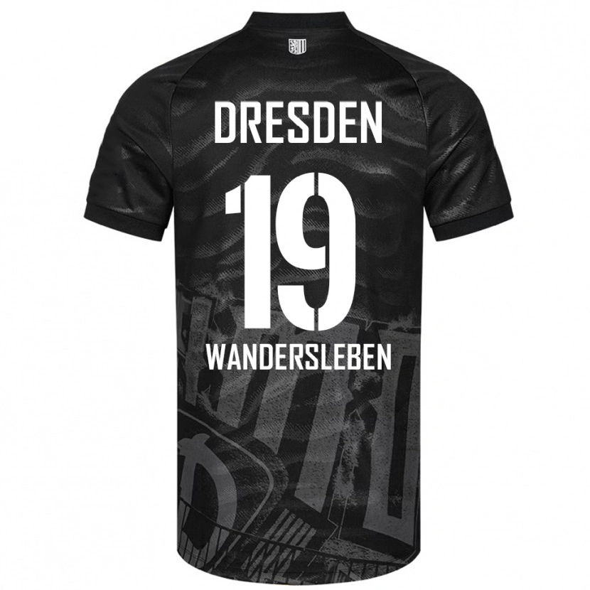 Danxen Dzieci Arian-Rayan Wandersleben #19 Czarno Szary Wyjazdowa Koszulka 2025/26 Koszulki Klubowe