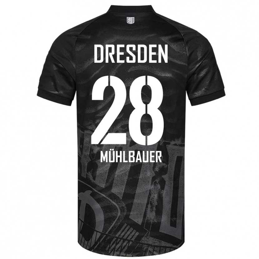 Danxen Dzieci Aron Mühlbauer #28 Czarno Szary Wyjazdowa Koszulka 2025/26 Koszulki Klubowe
