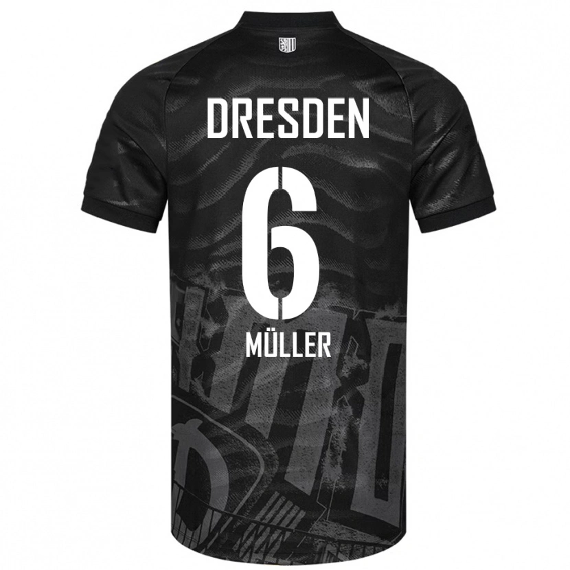 Danxen Dzieci Friedrich Müller #6 Czarno Szary Wyjazdowa Koszulka 2025/26 Koszulki Klubowe