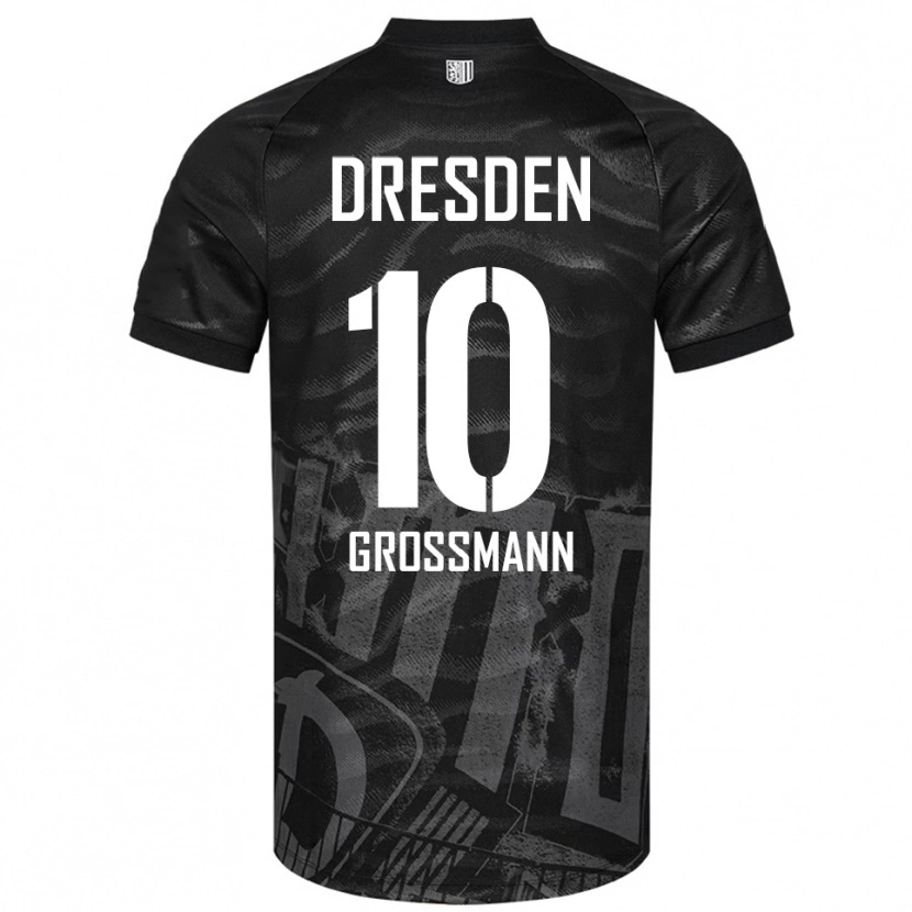 Danxen Dzieci Tim Großmann #10 Czarno Szary Wyjazdowa Koszulka 2025/26 Koszulki Klubowe