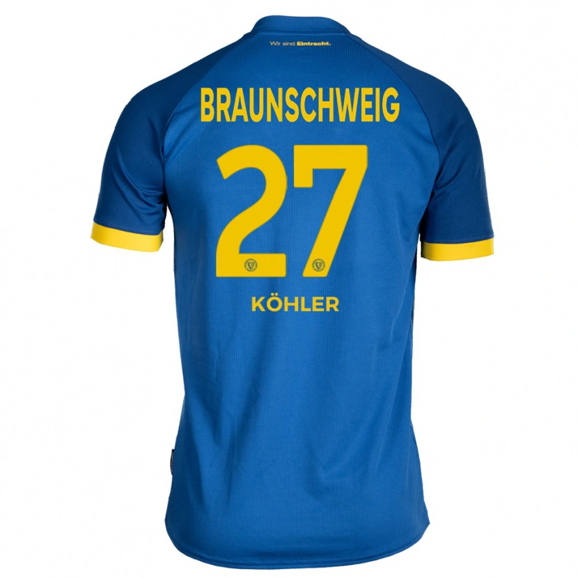 Danxen Dzieci Sven Köhler #27 Królewski Niebiesko Żółty Wyjazdowa Koszulka 2025/26 Koszulki Klubowe
