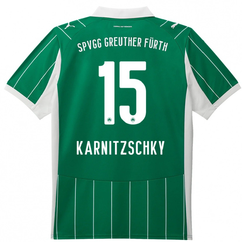 Danxen Dzieci Nick Karnitzschky #15 Zielono Biały Wyjazdowa Koszulka 2025/26 Koszulki Klubowe