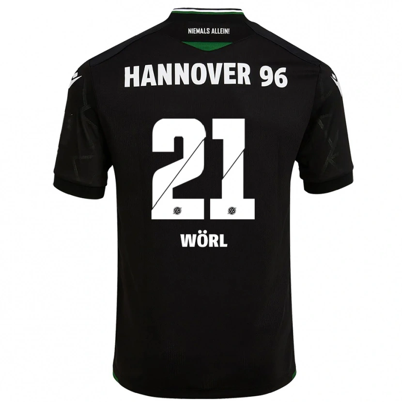 Danxen Dzieci Marius Wörl #21 Czarno Zielony Wyjazdowa Koszulka 2025/26 Koszulki Klubowe