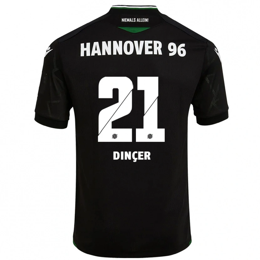 Danxen Dzieci Yasin Dinçer #21 Czarno Zielony Wyjazdowa Koszulka 2025/26 Koszulki Klubowe