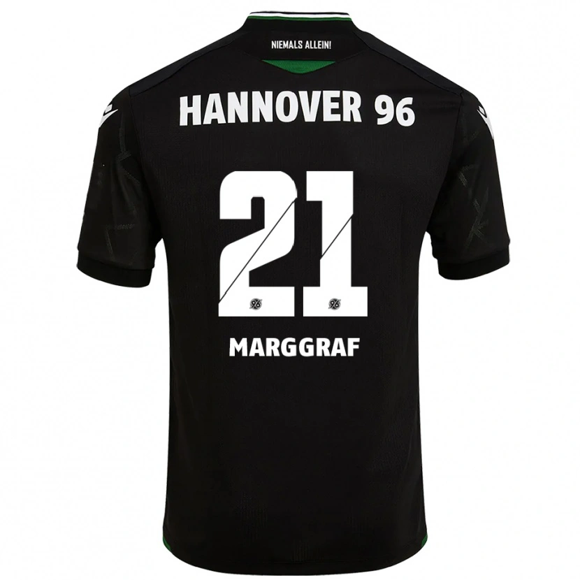 Danxen Dzieci Luis Marggraf #21 Czarno Zielony Wyjazdowa Koszulka 2025/26 Koszulki Klubowe