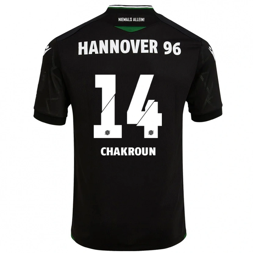 Danxen Dzieci Husseyn Chakroun #14 Czarno Zielony Wyjazdowa Koszulka 2025/26 Koszulki Klubowe