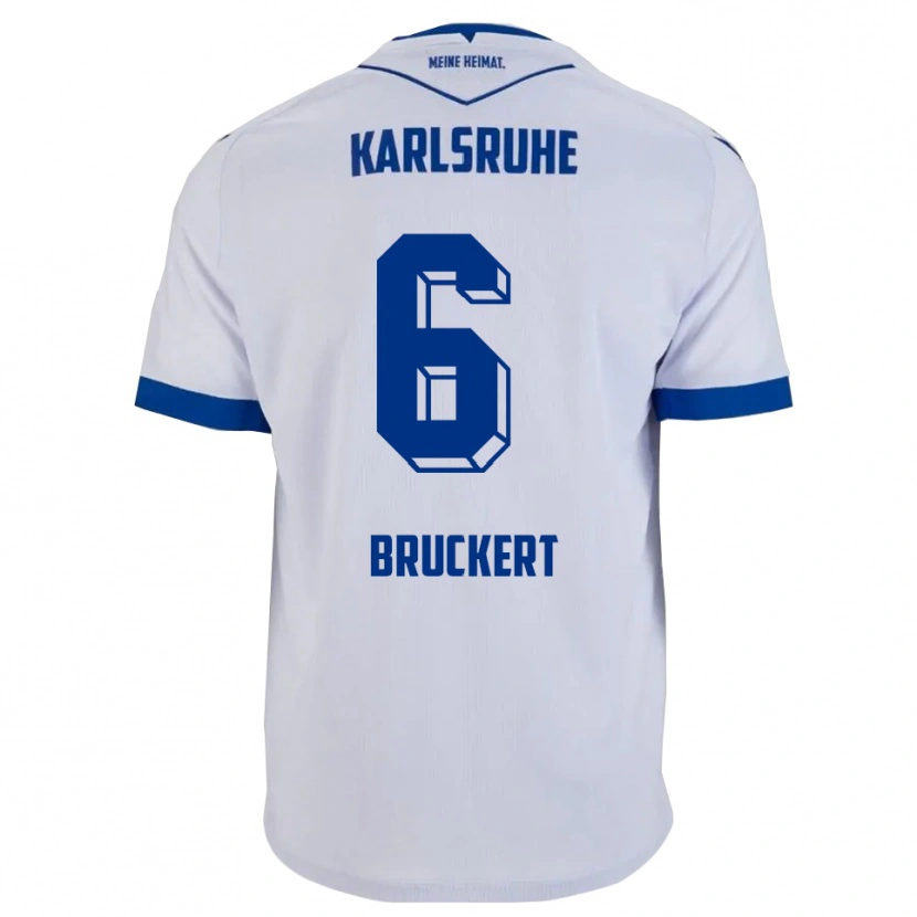 Danxen Dzieci Lenny Bruckert #6 Biało Niebieski Wyjazdowa Koszulka 2025/26 Koszulki Klubowe