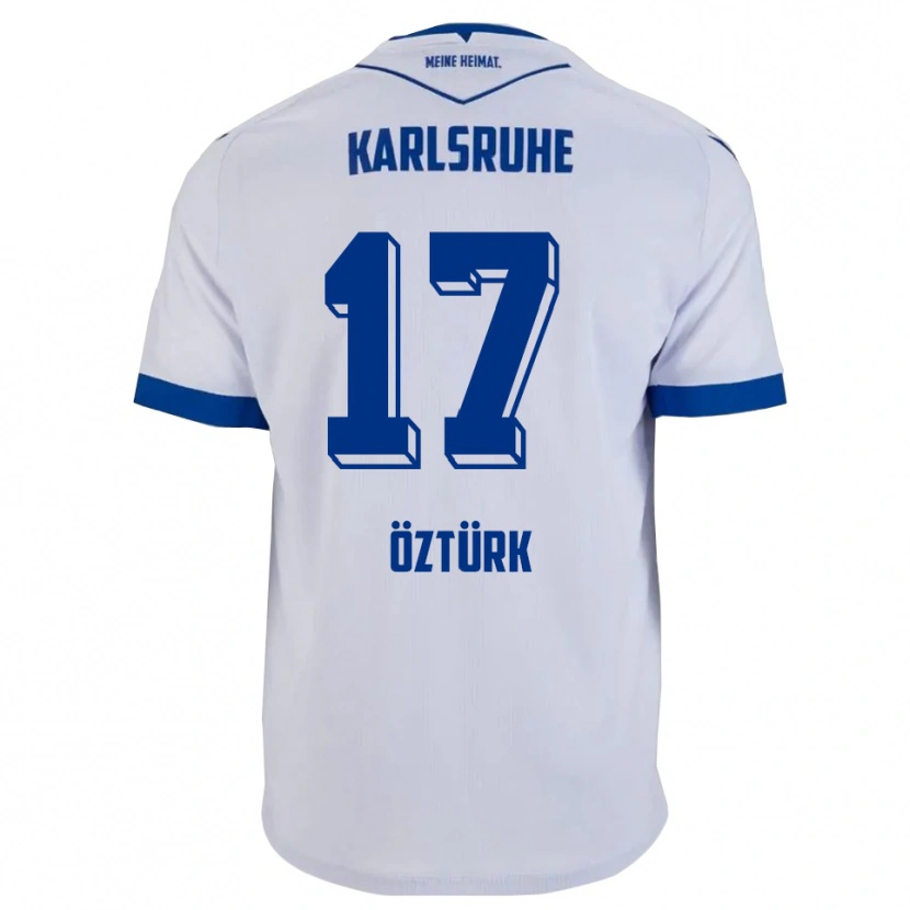 Danxen Dzieci Eren Öztürk #17 Biało Niebieski Wyjazdowa Koszulka 2025/26 Koszulki Klubowe