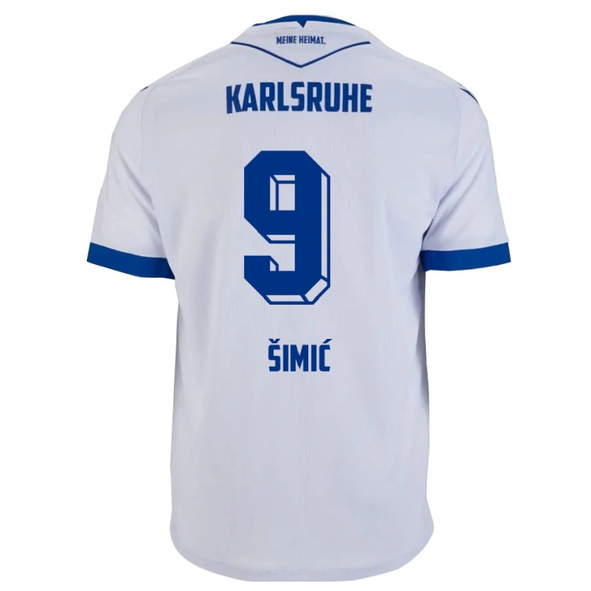 Danxen Dzieci Roko Simic #9 Biało Niebieski Wyjazdowa Koszulka 2025/26 Koszulki Klubowe