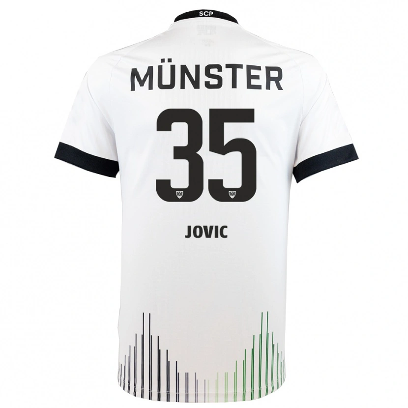 Danxen Dzieci Jovan Jovic #35 Biało Czarny Wyjazdowa Koszulka 2025/26 Koszulki Klubowe