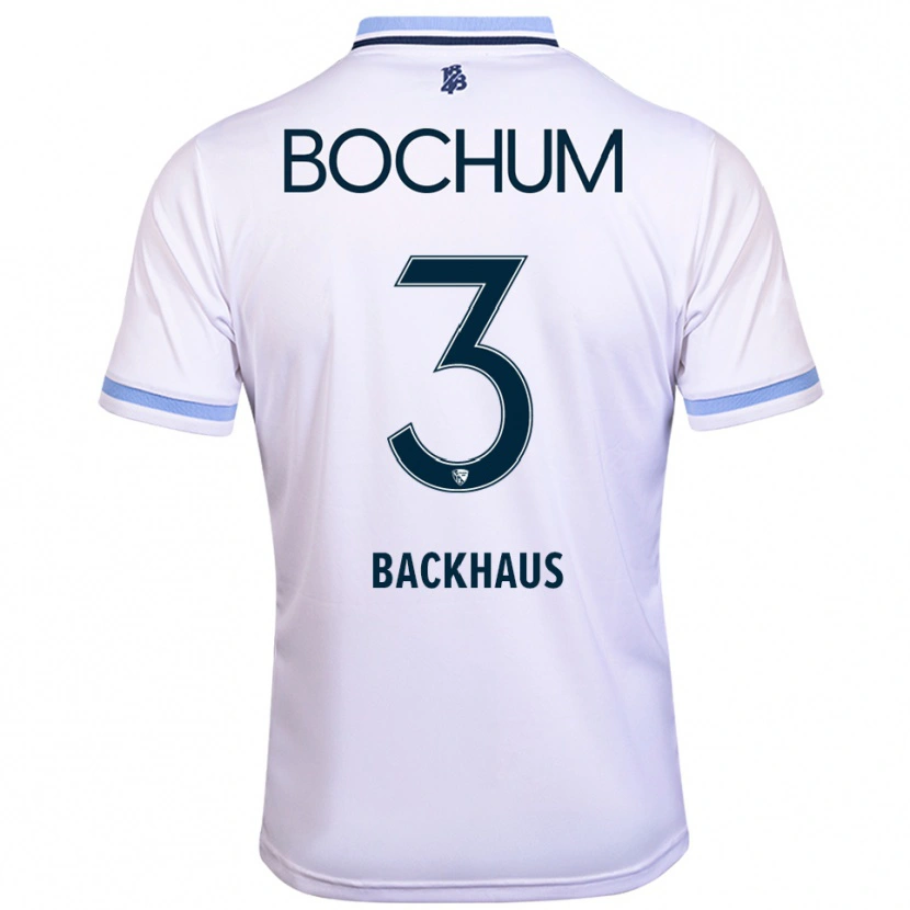 Danxen Dzieci Lina Backhaus #3 Biało Błękitny Wyjazdowa Koszulka 2025/26 Koszulki Klubowe