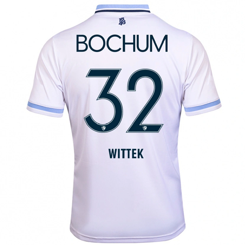 Danxen Dzieci Maximilian Wittek #32 Biało Błękitny Wyjazdowa Koszulka 2025/26 Koszulki Klubowe