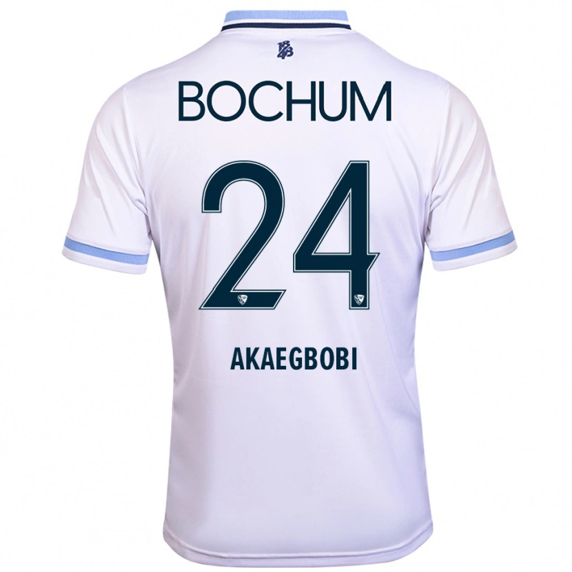 Danxen Dzieci Jonathan Akaegbobi #24 Biało Błękitny Wyjazdowa Koszulka 2025/26 Koszulki Klubowe