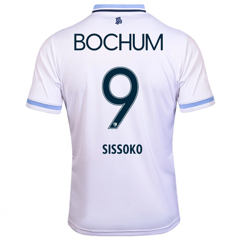 Danxen Dzieci Ibrahim Sissoko #9 Biało Błękitny Wyjazdowa Koszulka 2025/26 Koszulki Klubowe