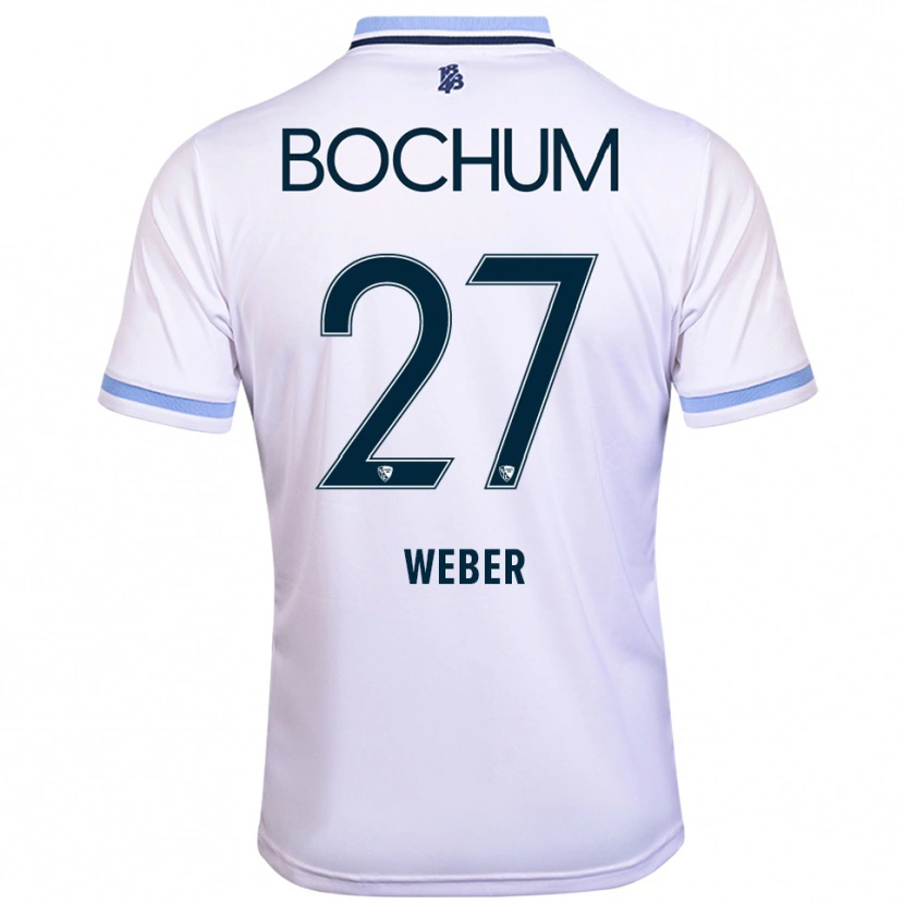 Danxen Dzieci Samuel Weber #27 Biało Błękitny Wyjazdowa Koszulka 2025/26 Koszulki Klubowe