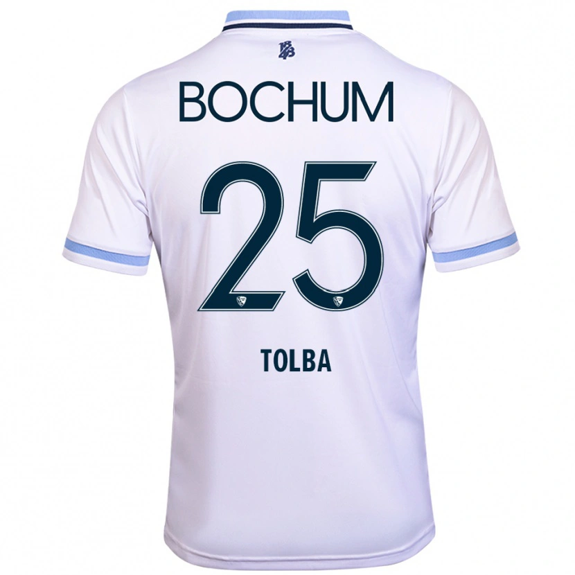 Danxen Dzieci Mohammed Tolba #25 Biało Błękitny Wyjazdowa Koszulka 2025/26 Koszulki Klubowe