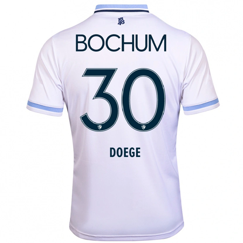 Danxen Dzieci Leonie Doege #30 Biało Błękitny Wyjazdowa Koszulka 2025/26 Koszulki Klubowe