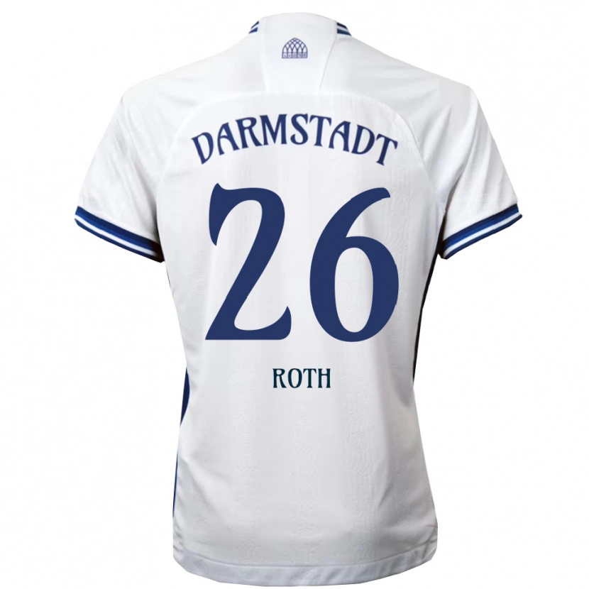 Danxen Dzieci Maximilian Roth #26 Biało Niebieski Wyjazdowa Koszulka 2025/26 Koszulki Klubowe