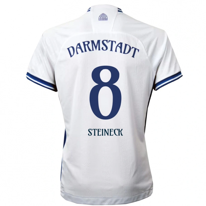 Danxen Dzieci Tom Steineck #8 Biało Niebieski Wyjazdowa Koszulka 2025/26 Koszulki Klubowe