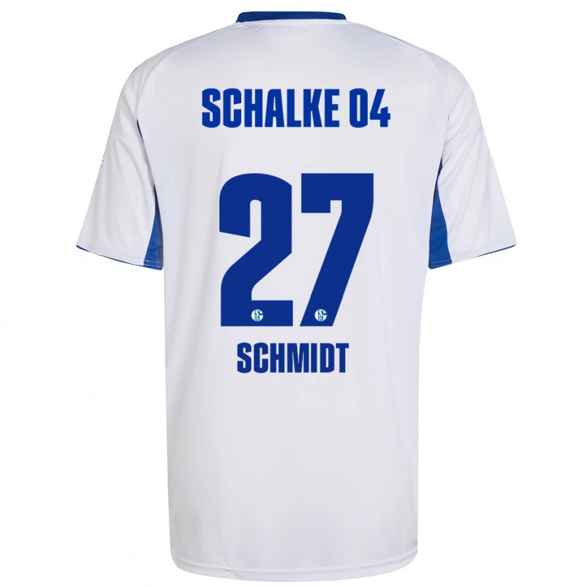 Danxen Dzieci Tim Schmidt #27 Biało Niebieski Wyjazdowa Koszulka 2025/26 Koszulki Klubowe