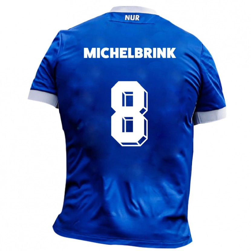 Danxen Dzieci Lukas Michelbrink #8 Niebiesko Biały Wyjazdowa Koszulka 2025/26 Koszulki Klubowe