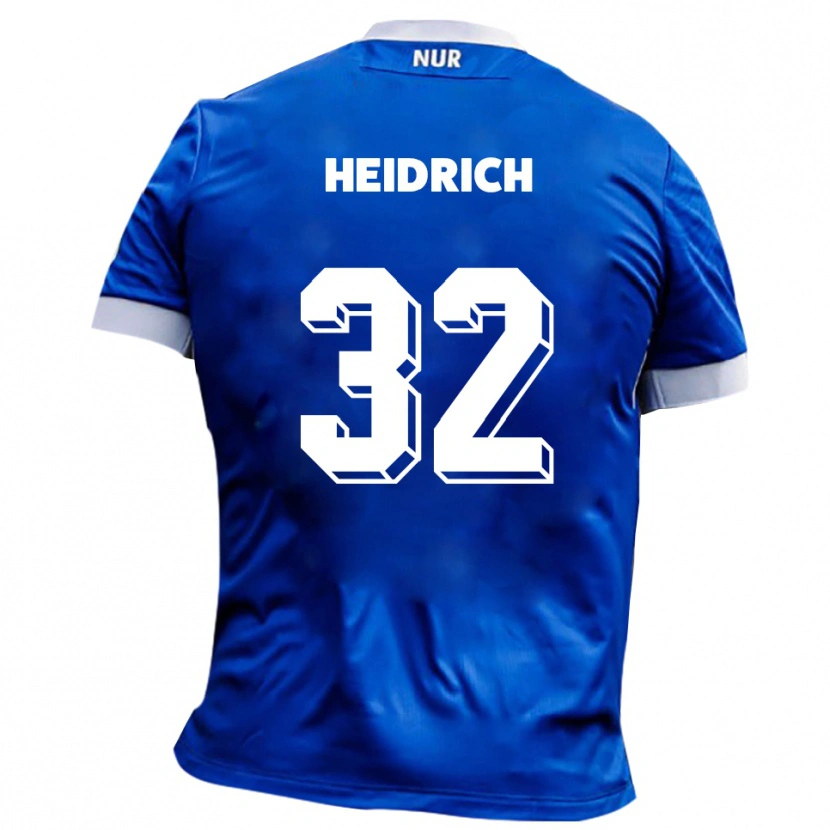 Danxen Dzieci Finn Heidrich #32 Niebiesko Biały Wyjazdowa Koszulka 2025/26 Koszulki Klubowe