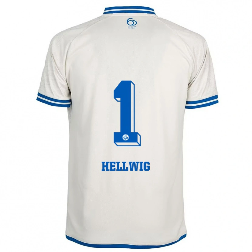 Danxen Dzieci Merle Hellwig #1 Biało Niebieski Wyjazdowa Koszulka 2025/26 Koszulki Klubowe