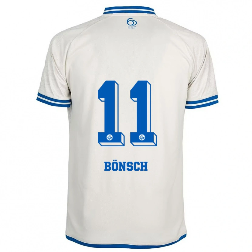 Danxen Dzieci Mette Bönsch #11 Biało Niebieski Wyjazdowa Koszulka 2025/26 Koszulki Klubowe