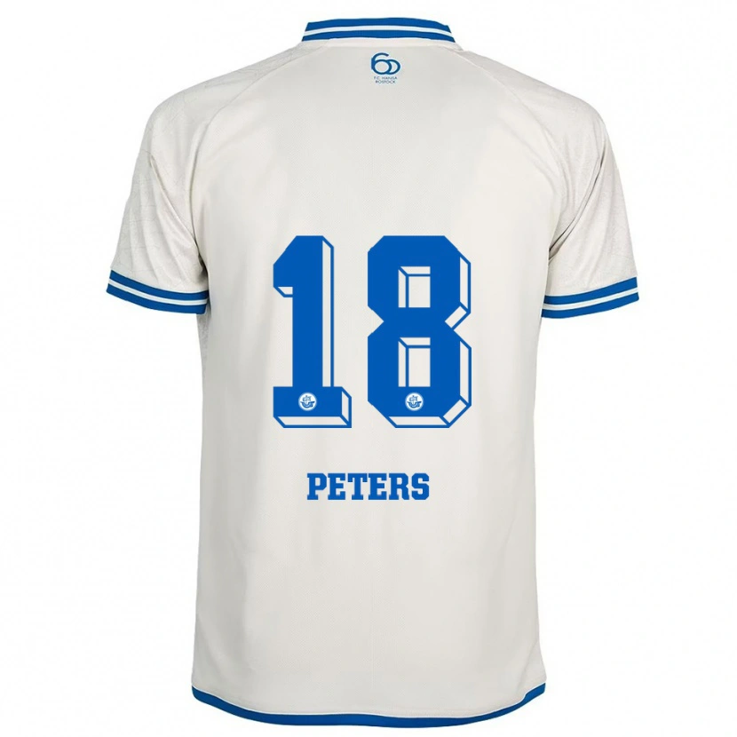 Danxen Dzieci Bennett Peters #18 Biało Niebieski Wyjazdowa Koszulka 2025/26 Koszulki Klubowe