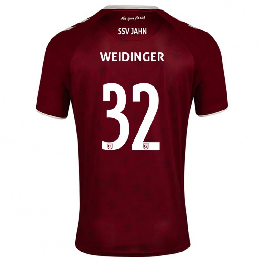 Danxen Dzieci Alexander Weidinger #32 Burgundowo Biały Wyjazdowa Koszulka 2025/26 Koszulki Klubowe