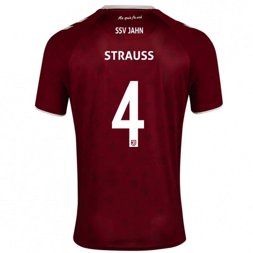 Danxen Dzieci Felix Strauss #4 Burgundowo Biały Wyjazdowa Koszulka 2025/26 Koszulki Klubowe