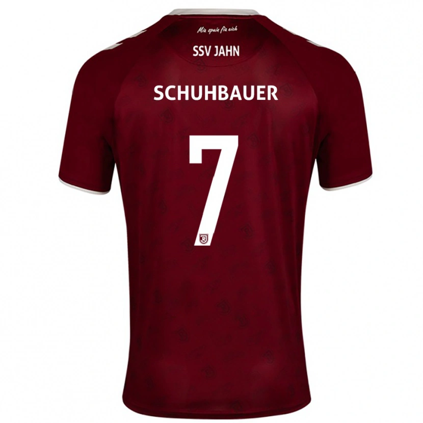 Danxen Dzieci Simon Schuhbauer #7 Burgundowo Biały Wyjazdowa Koszulka 2025/26 Koszulki Klubowe