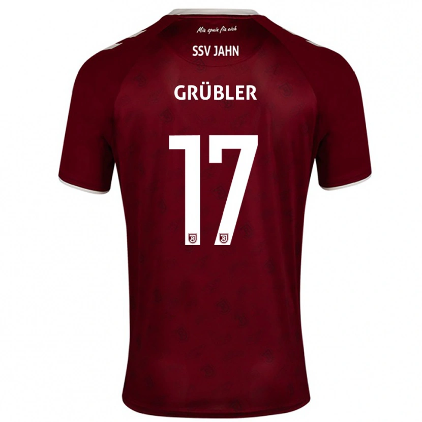 Danxen Dzieci David Grübler #17 Burgundowo Biały Wyjazdowa Koszulka 2025/26 Koszulki Klubowe