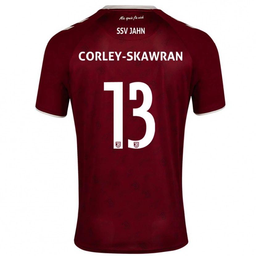 Danxen Dzieci Dorian Corley-Skawran #13 Burgundowo Biały Wyjazdowa Koszulka 2025/26 Koszulki Klubowe