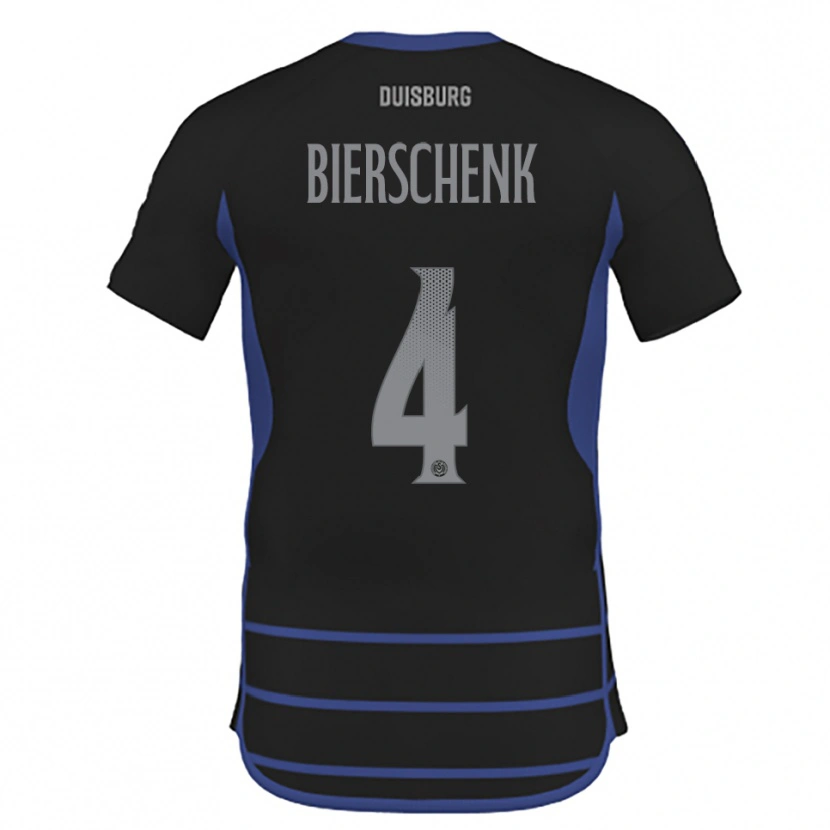 Danxen Dzieci Julian Bierschenk #4 Czarno Niebieski Wyjazdowa Koszulka 2025/26 Koszulki Klubowe