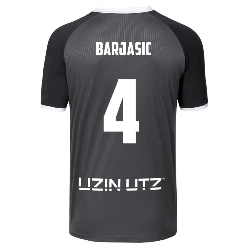 Danxen Dzieci Nikola Barjasic #4 Szaro Biały Wyjazdowa Koszulka 2025/26 Koszulki Klubowe
